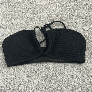 SHEIN Black Textured Bikini Top